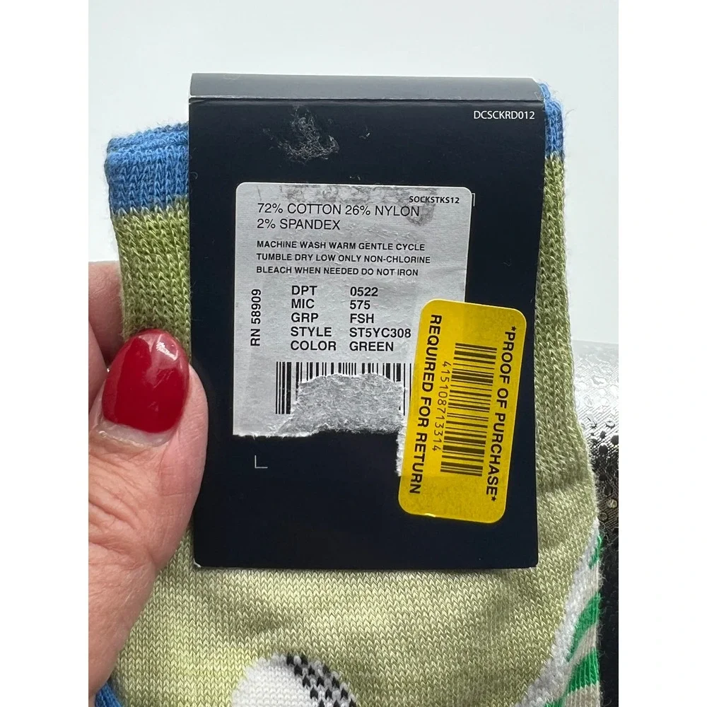 CREMIEUX Mens Golf Course Pattern Socks Green Shoe‎ Size 6-12 1/2 Golfcore New
